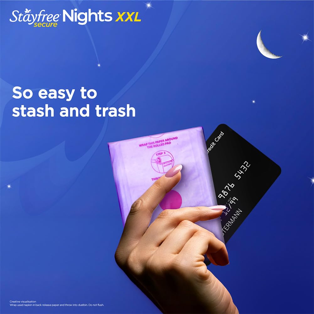 Stayfree Secure Nights XXL Sanitary Pads for Women | 98 Pads Combo Pack| Cottony Soft Cover | Upto 100% leakage protection | Buy XXL at XL price | Absorbs 2x Faster with Wider Back (SFSN40x2+20)