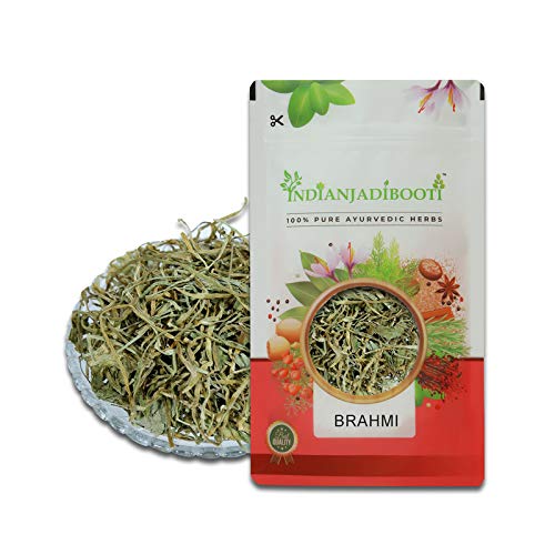 IndianJadiBooti Brahmi Booti | Bacopa Monnieri (Jalanimba) for Memory, Focus & Hair Growth | Medhya Rasayana | Dried Whole Herb | Natural Grade A | 100g