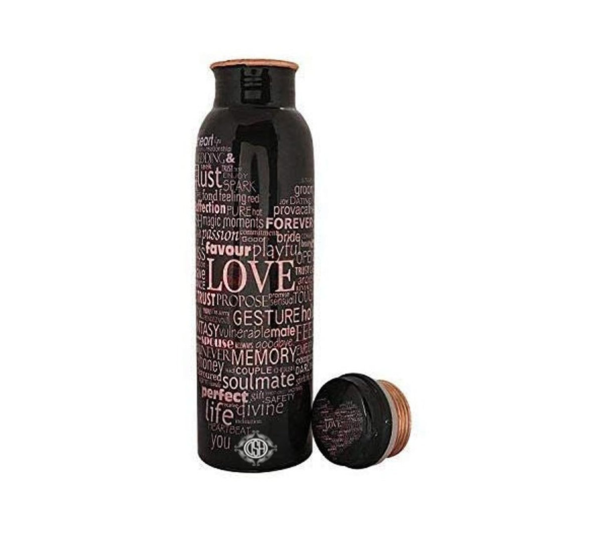 DSH Copper Bottles for 1 Litre Printed with Art Work, Travelling Purpose Bottles, Yoga Ayurveda Healing, 1000 ML (Design SM 6)