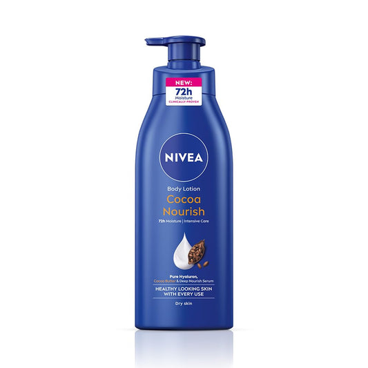 NIVEA Cocoa Nourish 400ml Body Lotion with Deep Moisture Serum| 72 H Moisturization | With Cocoa Butter & Coconut Oil | Non Greasy & Healthy Looking Skin |For Very Dry Skin
