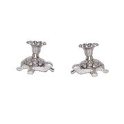 KridayKraft Metal Tortoise Candle Holder Set of 2 pcs for Living Room Bedroom Home Décor Decorative Showpiece for Candle Light Dinner & Dining Table Figurines Candle Stand