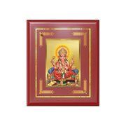 DIVINITI Lord Ganesha | Vighnaharta & Lord of Wisdom Tabletop and Wall Frame in 24K Gold Plated Foil