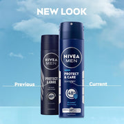 NIVEA MEN Protect & Care Deodorant Spray | Men's Underarm Deodorant with Quick Dry Formula | 48H Active Protection & Long-Lasting Freshness | Skin-Friendly, 0% Alcohol, Dermatologically Tested, 150 ml