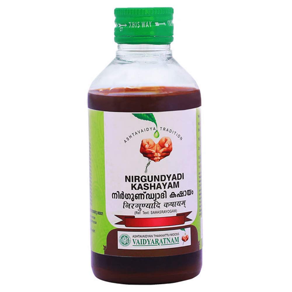 Vaidyaratnam Nirgundyadi Kashayam 200 ml (Pack Of 3) Ayurvedic herbal products, Ayurvedic Organic products, Vaidyaratnam Products