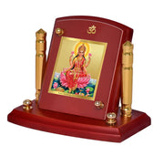 DIVINITI 24K Gold Plated Religious Car Dashboard Frame | Premium God Idol Frame for Car, Home Mandir & Office Table | Spiritual Gift, Decorative Showpiece | Lakshmi Ji