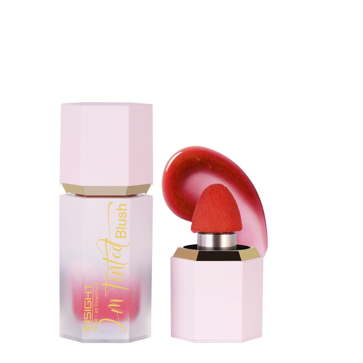 INSIGHT I'm Tinted Blush – Ruby Glow (6g) | Niacinamide-Infused | Water-Based Tint | Lightweight & Long-Lasting | Buildable Formula with Built-In Sponge Applicator