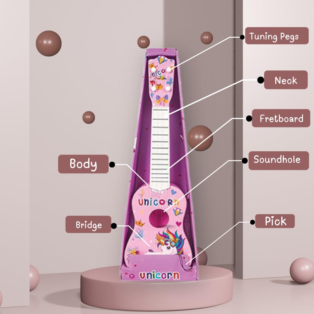 Toy Imagine 21-Inch Unicorn 4-String Ukulele Guitar for Kids Age 3-10