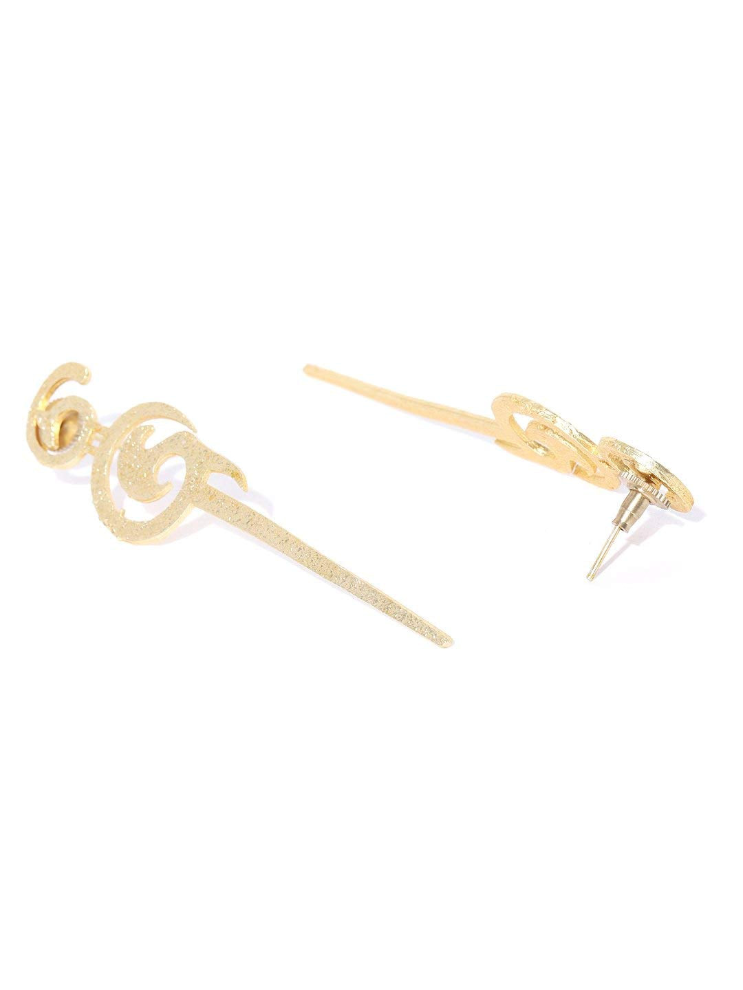 Priyaasi Prita Gold-Plated Textured Drop Earrings