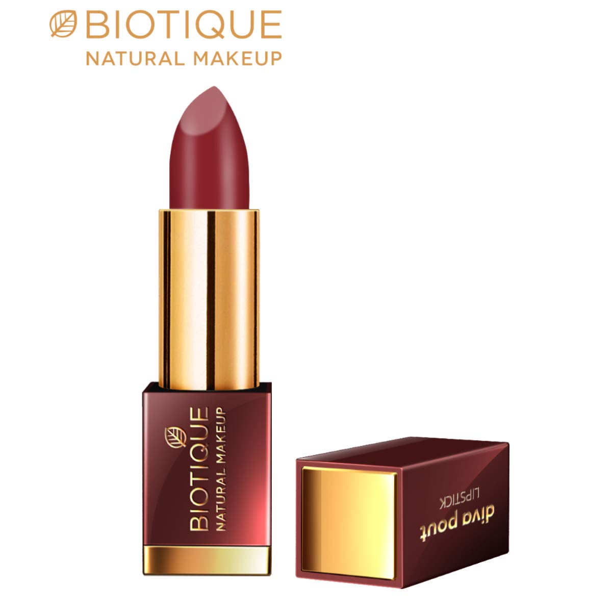 Biotique Natural Makeup Matte Diva Pout Lipstick - Flaming Desire, 4g (Pack of 2)