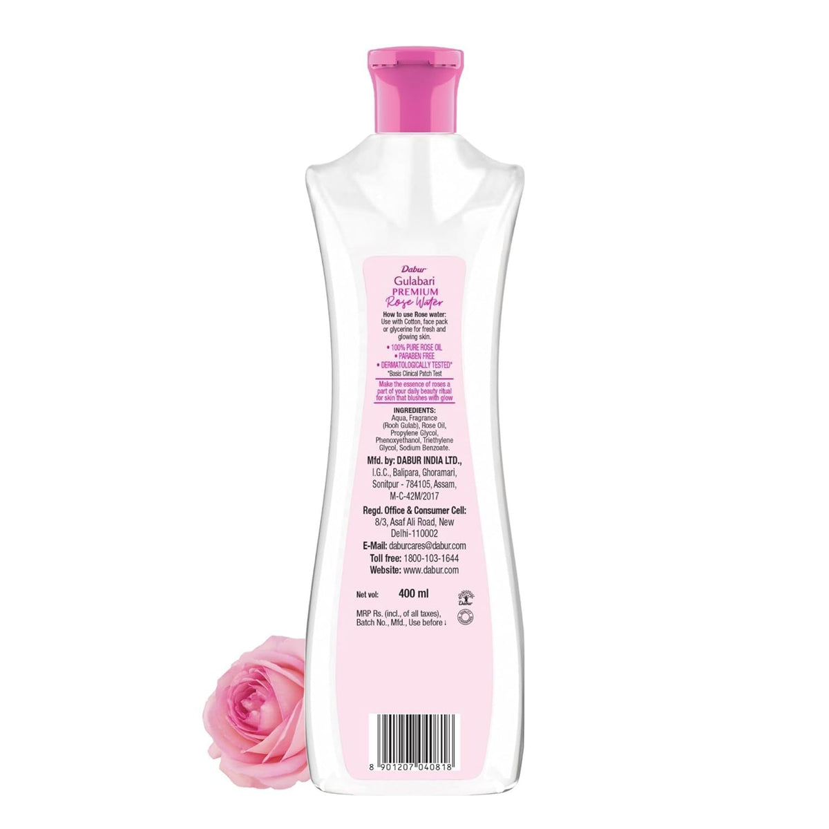 Dabur Gulabari Premium Rose Water with No Paraben for Cleansing and Toning - 250ml
