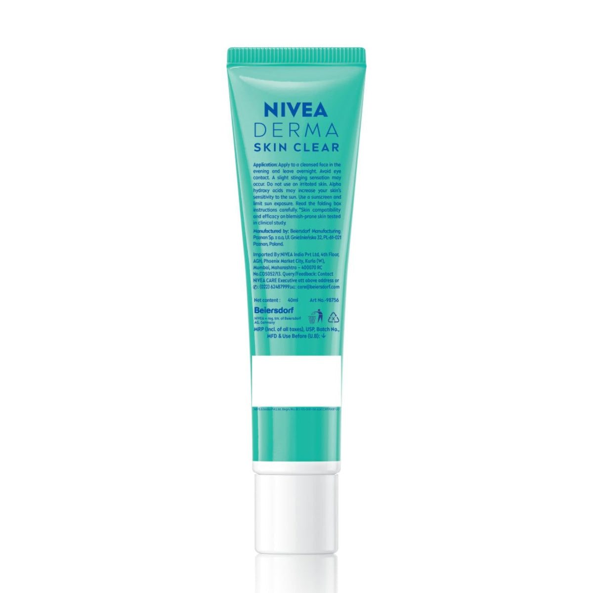 NIVEA Derma Skin Clear Chemical Face Exfoliator with Salicylic Acid, Glycolic Acid & Niacinamide for Acne, Pimples, Blackheads, Acne Marks, Blemish Control, Pore Refining, Clear Skin, Oily Skin, 40 ml