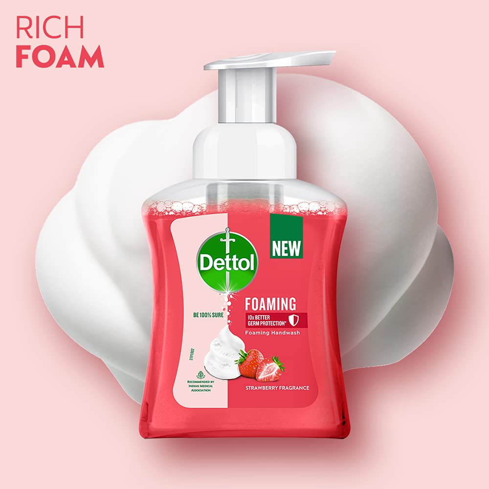 Dettol Foaming Handwash Pump – Personalized, 250ml (Strawberry), Pink