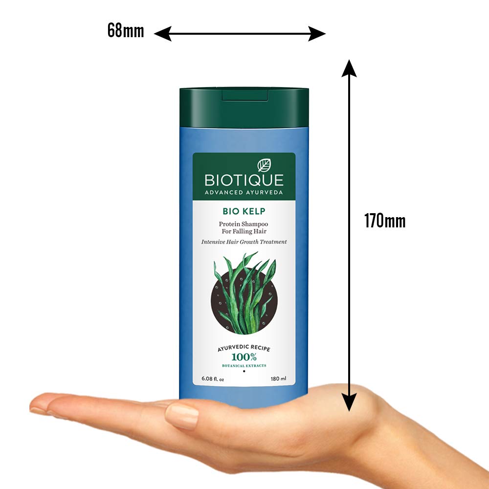 Biotique Bio Fruit Whitening Lip Balm, 12g & Biotique Bio Kelp Protein Shampoo for Falling Hair Intensive Hair Regrowth Treatment, 180ml