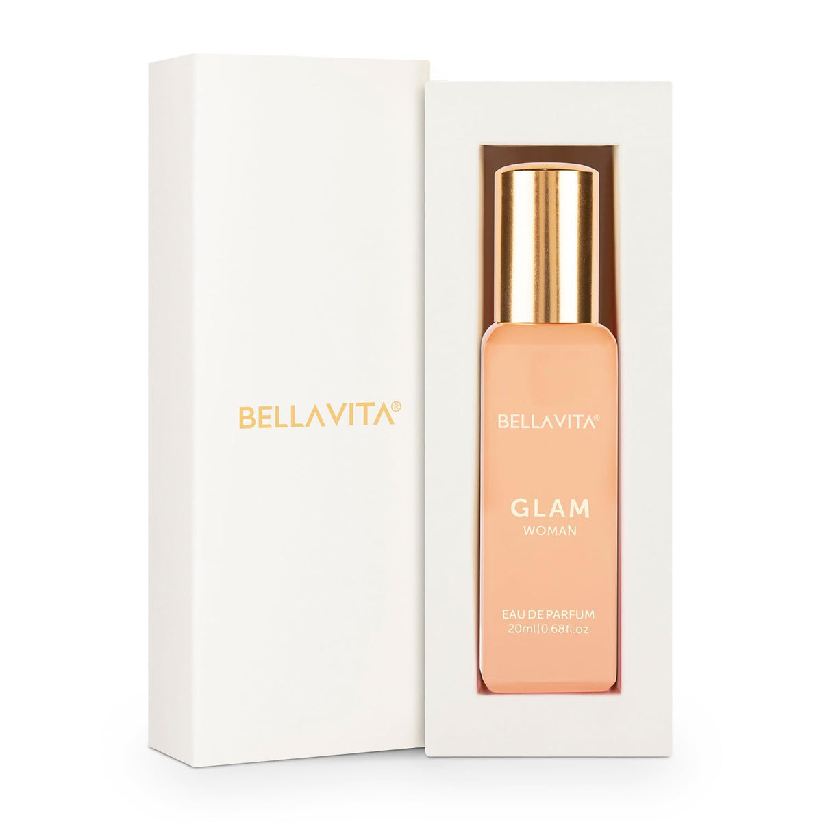 Bella Vita Luxury GLAM | Long Lasting Liquid EDP 20ml for Woman | with African Orange, Jasmine and Patchouli | Floral and Woody Premium Fragrance for Women (Pack of 1)