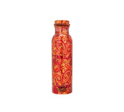 DSH Copper Bottles for Printed with Art Work, Travelling Purpose Bottles, Yoga Ayurveda Healing, 800 ML (Design P 2)