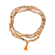 Astrodidi Natural Tulsi Mala Real Holy Basil Tulasi Beads Rosary | Crafted from Pure Tulsi Beads Radha Krishna Mala | Best for Meditation Jaap and Pooja | Pack of 1, Beige