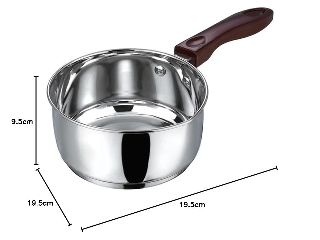 Vinod Stainless Steel Tope with Lid, 1.8 LTR & Sauce Pan Set, 1 LTR