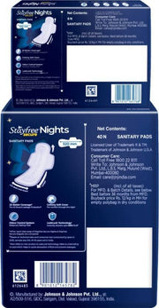 STAYFREE Secure Nights sanitary pads for women, cottony cover with 100% leakage protection, 2x coverage for worry free sleep, 2 PC (Pack of 46 Pads)