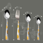 Parage 24 Pieces Premium Stainless Steel Golden Cutlery Set, Home & Kitchen with Gift Box, (6 Pieces Each Table Spoons, Table Forks, Dinner Spoon & Tea Spoons) with Leatherite Box (Moonpress Design)