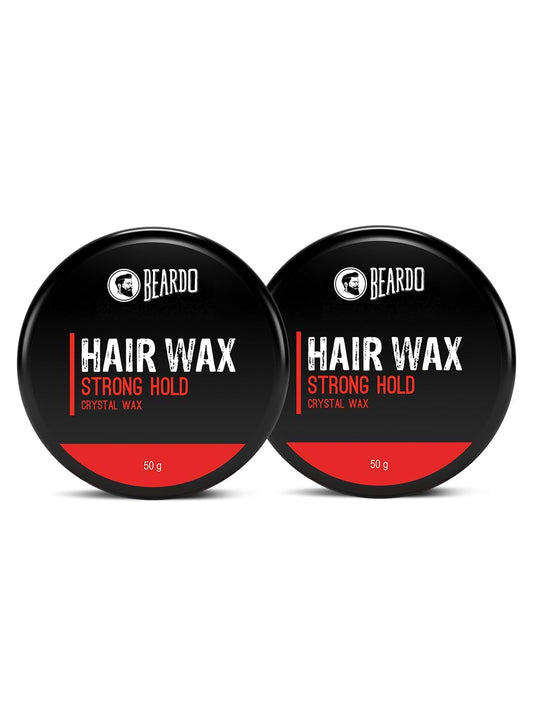 Beardo Stronghold Hair Wax, 50gm (Pack of 2) | Crystal Hair Wax | Hair Wax Men | Styling Wax | Glossy Finish | Shine | Strong Hold, Restylable Anytime, Easy Wash Off Hair Wax