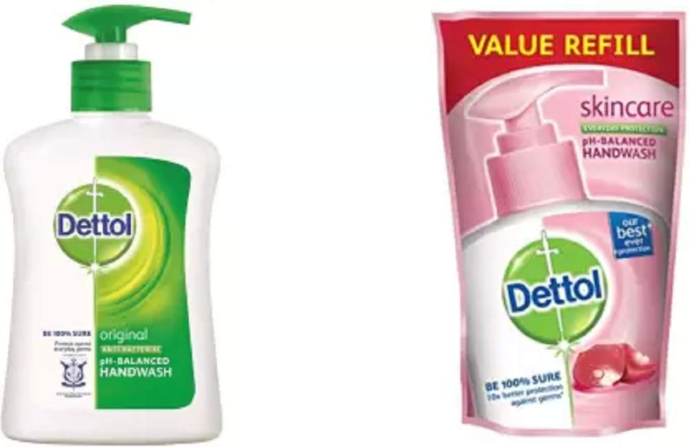 Dettol Original Liquid Hand Wash& Refile Hand Wash Pump & Refill (2 X 100 Ml)