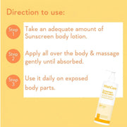 WishCare Sunscreen Body Lotion with SPF 50 PA++++ In- Vivo Tested | Body Sunscreen With Broad Spectrum UVA & UVB Protection, No White Cast | With Carrot Seed & Raspberry | For All Skin Types | For Women & Men | 450ml