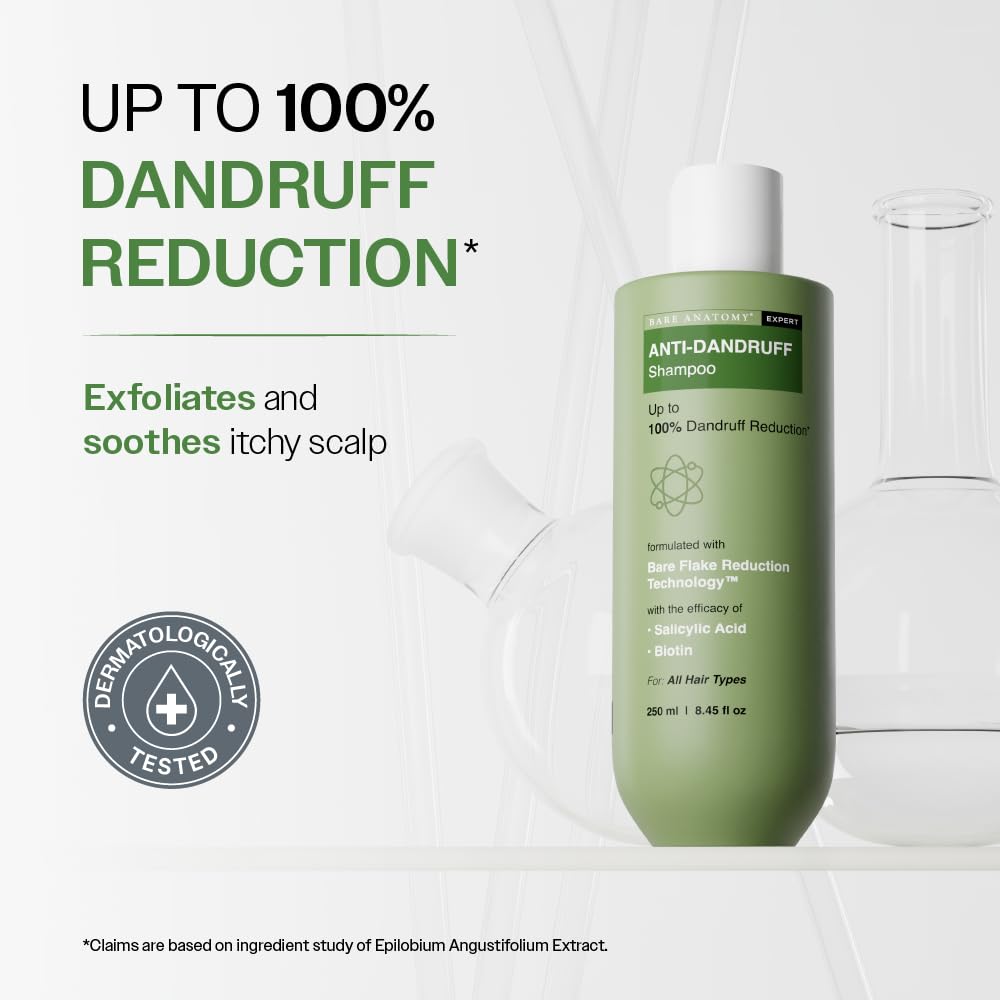 Bare Anatomy Advanced Anti-Grey Serum | Reduces Hair Greying | Fast Absorbing, Odorless, Non-Sticky 50ml + Anti Dandruff Shampoo 250 ml | Men and Women