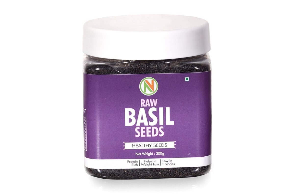 NatureVit Basil Seeds, 300g | Tukmaria | Sabja | Falooda | Beat the Heat with Sabza Seeds