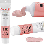 Camel Camlin Kokuyo Artist Acrylic Colour Tubes 120ml Portait Pink 339