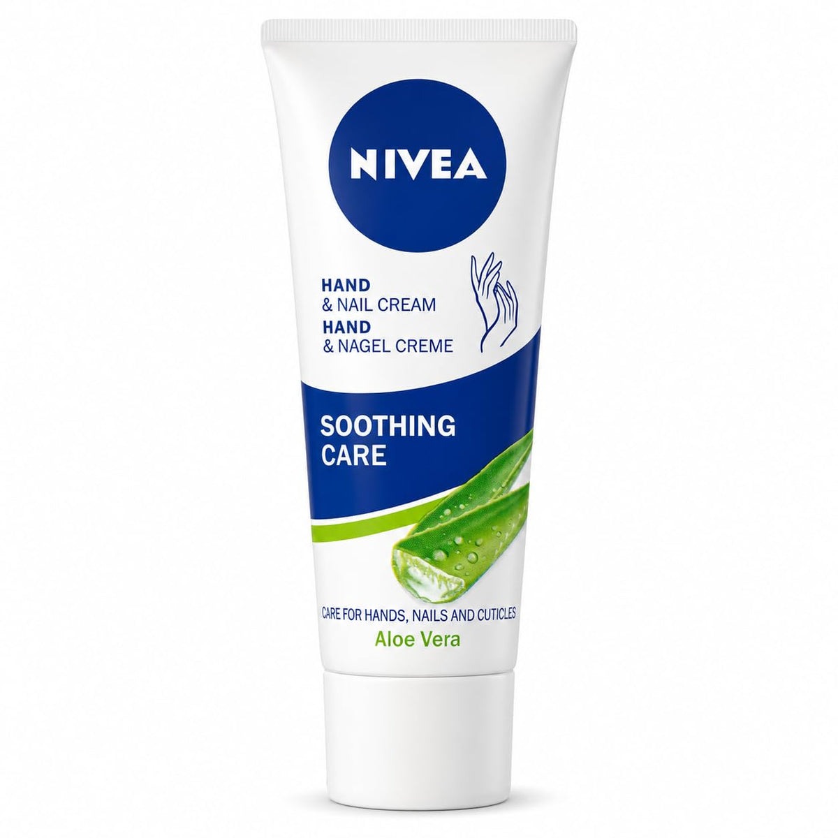 NIVEA Hand & Nail Cream Soothing Care with Aloe Vera, Moisturising Care for Dry Hands, Nails & Cuticles, 75 ml