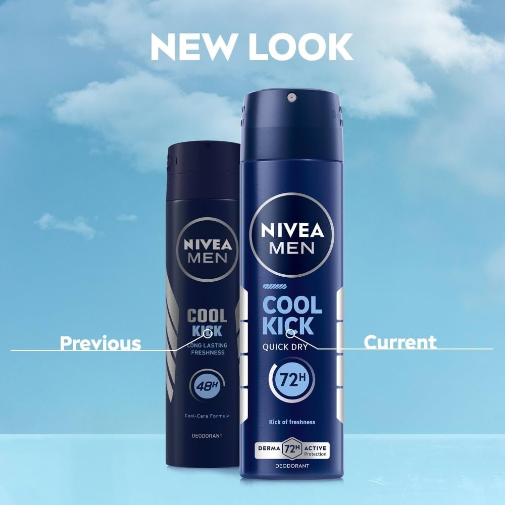 Nivea Unisex Fresh Active Deodorant Spray (Active Deo + Cool Kick Deo), 1 Count