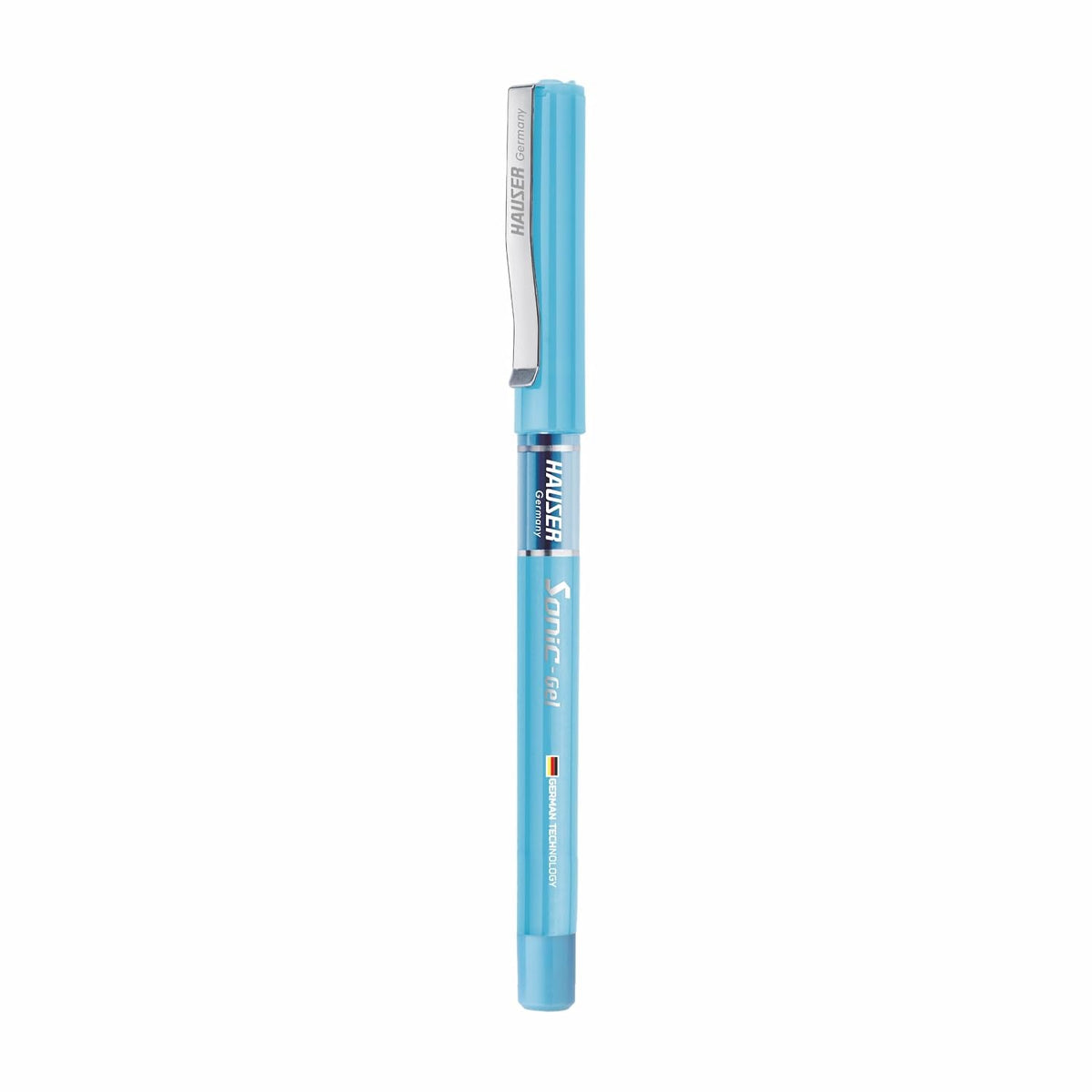 Hauser Sonic X Gel Pen Card Pack | Water Proof Ink For Smooth Flow System | Comfortable Grip With Smudge Free Writing | Sturdy Refillable Pen | Blue Ink, Set Of 10 Pens x 2 Packs