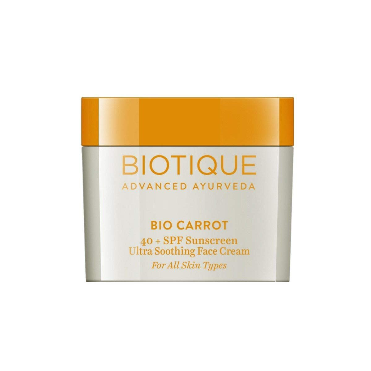 Biotique Botanicals Bio Carrot SPF40 Sunscreen Ultra Soothing Face Cream (For All Skin Types)