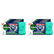Dettol Cologne Fresh Bathing Soap Bar, 12Hr Freshness, (800g), 100g- Pack of 8