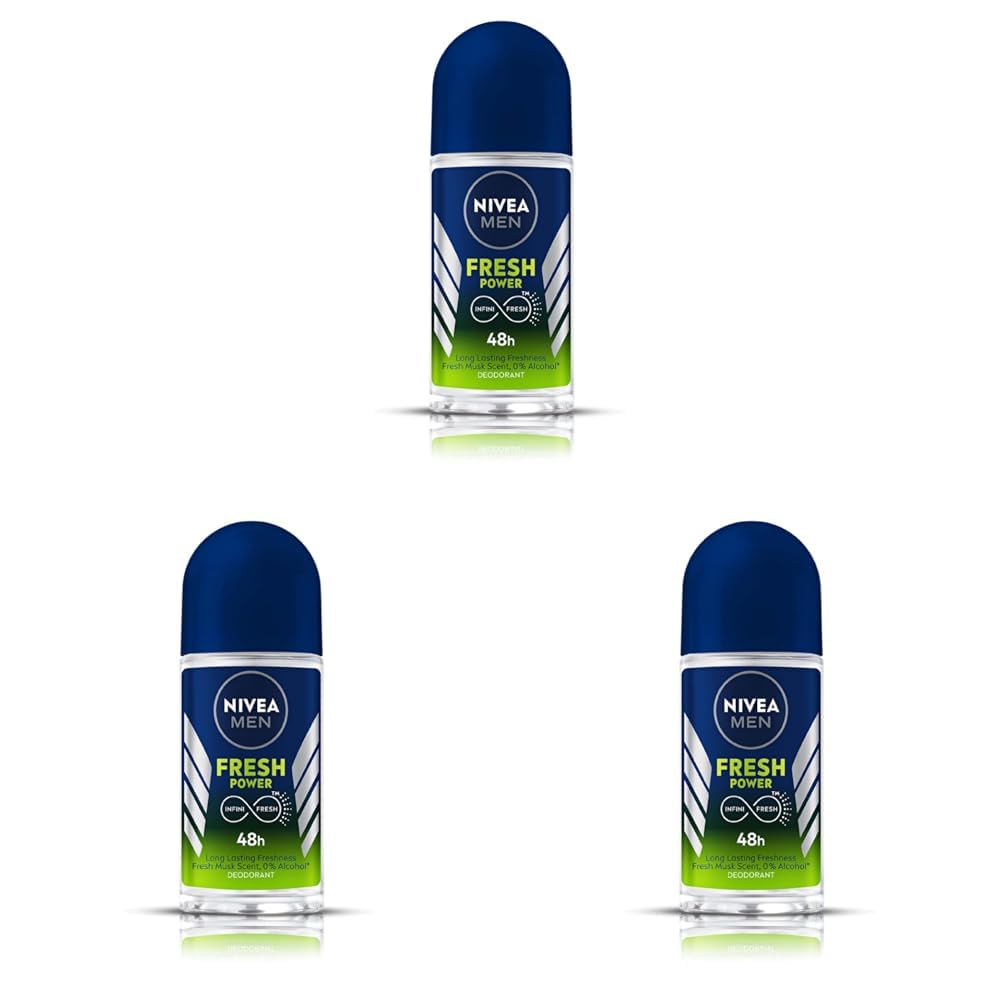 NIVEA MEN Fresh Power Roll-On Deodorant (50ml) (Pack of 3)
