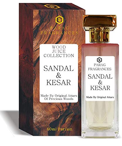 Parag Fragrances Chandan-Kesar, 60ml Real Natural Perfume Spray For Unisex, Best Long Lasting Perfume Spray - Sandalwood