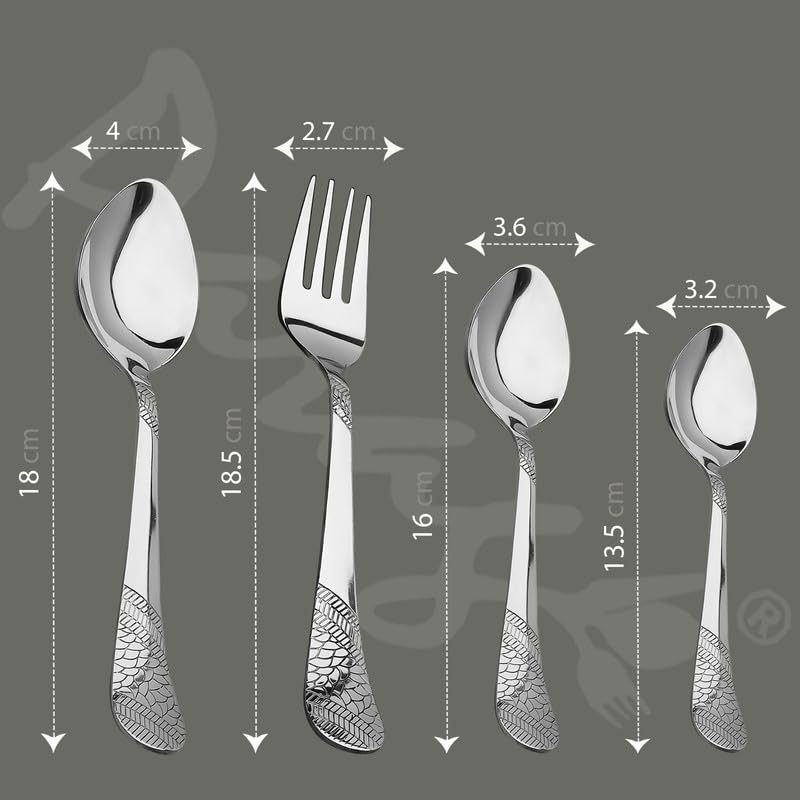 Parage 24 Pieces Premium Stainless Steel Cutlery Set, Home & Kitchen with Gift Box (6 Pieces Each Table Spoons, Table Forks, Dinner Spoon & Tea Spoons) with Leatherite Box (Imperial Design)