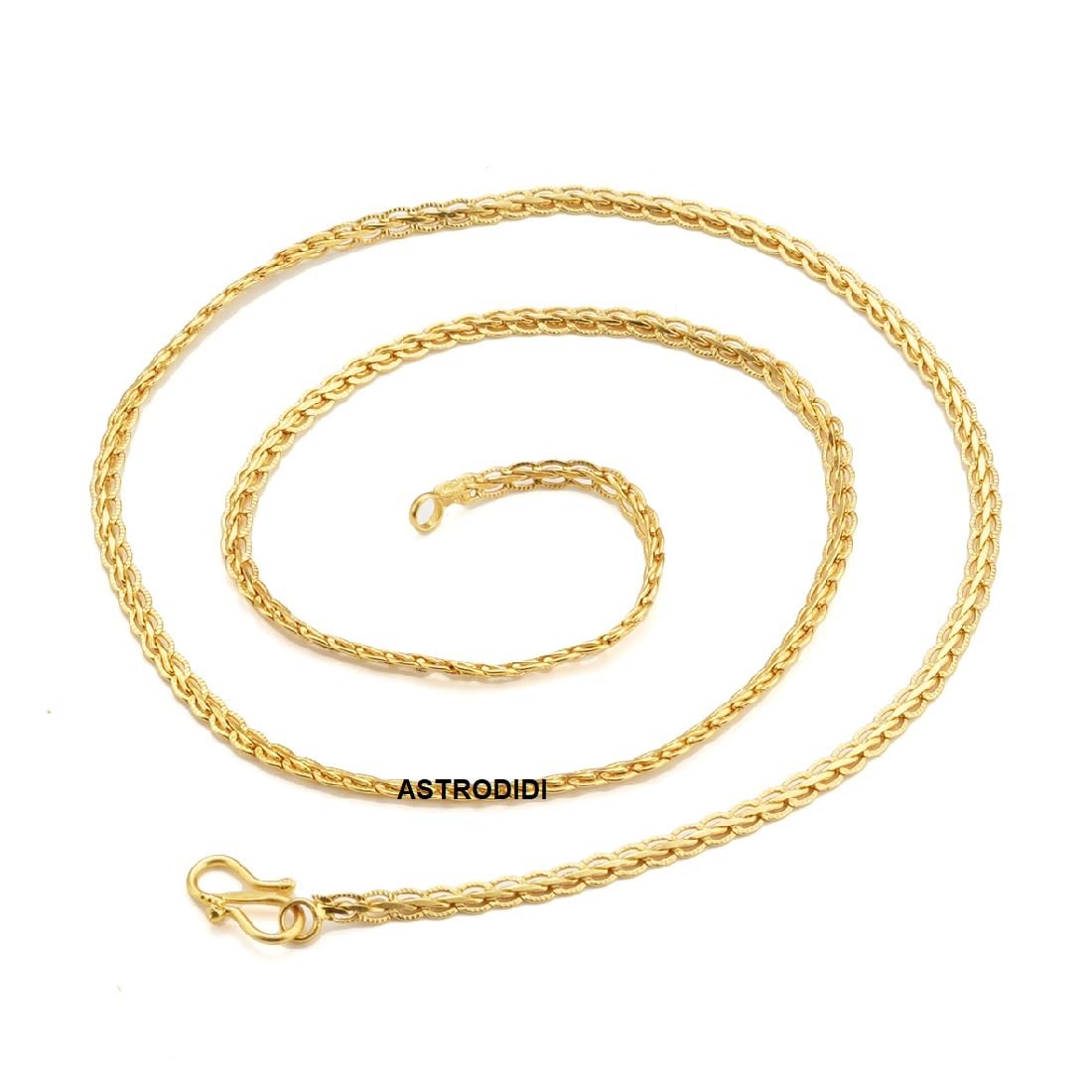 ASTRODIDI Gold Plated Chain | 24 Inch Stylish Light Weighted Golden Brass Neck Chain For Girls Women Men Boys (CHAIN-BALA-04)