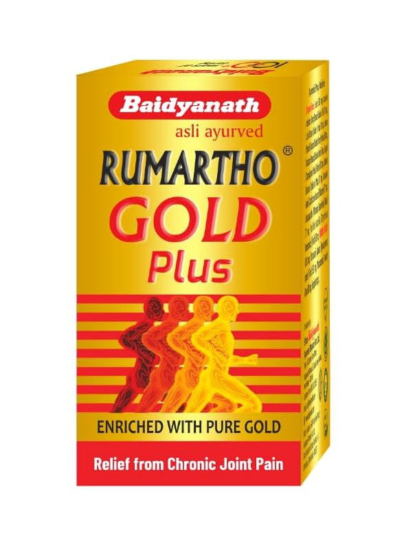 Baidyanath asli ayurved jhansi Rheumartho Gold 30 capsules Enriched wih Gold Ashes | useful in joint Pains (Gold Plus)