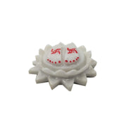 SHINDE EXPORTS Marble Lotus Charan Paduka for Puja (6 cm, White)