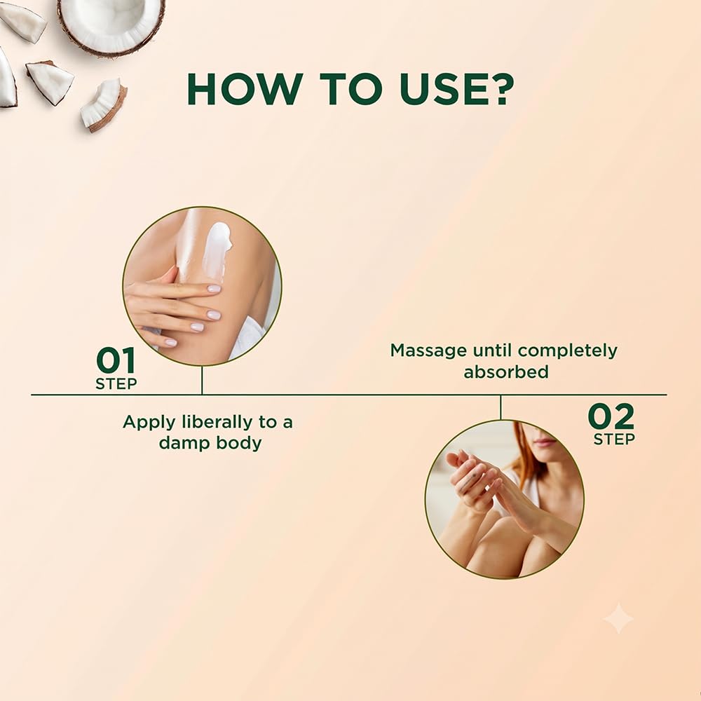 Biotique Creamy Coconut Deep Nourish Body lotion For Extra Dry Skin | Heals, Repairs, and Soothes the Skin | Moisturizing and Skin-Humidifying | 100% Botanical Extracts| All Skin Types | 300ml