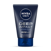 NIVEA MEN Deep Impact Face Wash 100g | With Black Carbon | Intense Clean, For Beard & Face | Removes Oil and Impurities