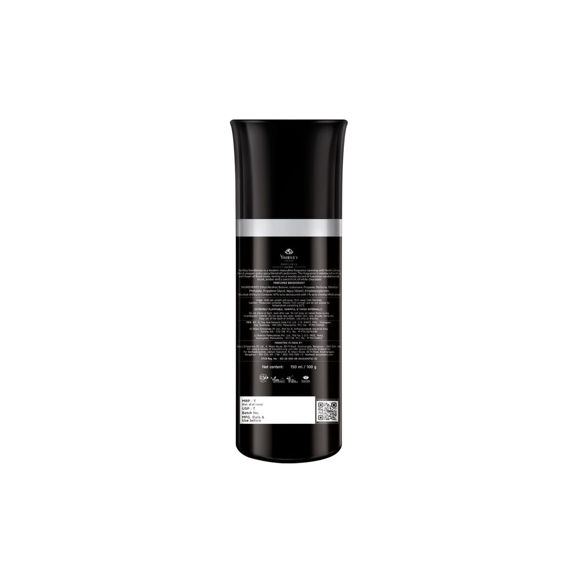 Yardley London Gentleman Classic Deodorant Body Spray For Men, 150ml