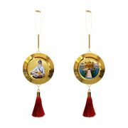 Diviniti 24K Gold Plated Baba Deep Singh Ji Wall Hanging with Golden Temple Design | Double Sided Spiritual Home Décor | Premium Religious Gift for Entrance, Mandir & Living Room