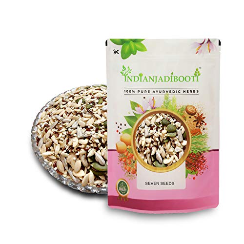 IndianJadiBooti Seven Seeds Mega Mix 900g | Premium Raw Superfood Blend (Chia, Flax, Pumpkin, Sunflower, Watermelon, Musk Melon & Sesame) | High Protein & Omega-3 for Weight Loss & Heart Health | Unsalted & Roasted | Keto Diet Snack