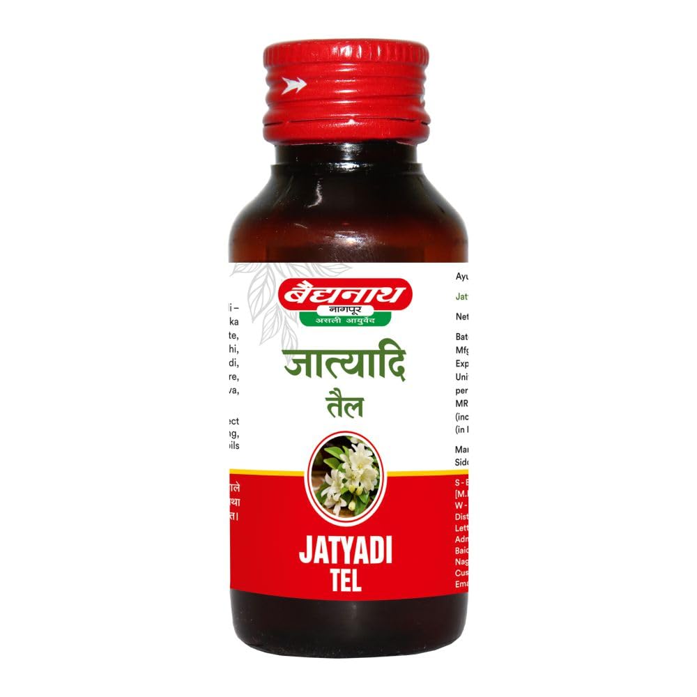 Baidyanath Asli Ayurved Jatyadi Tel 50ml (Pack OF 2) | Ayurvedic Herbal Oil for Skin Care & General Wellness