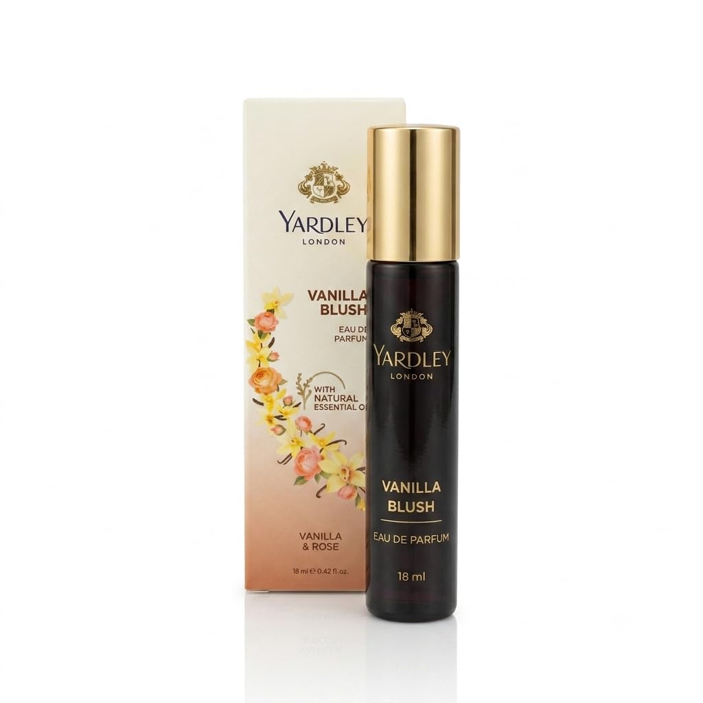 Yardley London Vanilla Blush Eau De Parfum 18ml | Long Lasting & Rose Perfume Premium Floral Gourmand Fragrance Pocket Spray for Women Travel-Friendly EDP with Natural Essential Oils (Vanilla Blush)