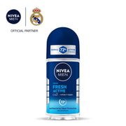 NIVEA MEN Fresh Active 50ml Deo Underarm Roll On | With Fresh Ocean Extracts Scent| 72 H Freshness| 0% Alcohol | Dermatologically Approved & Paraben Free Formula