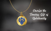 DIVINITI 24K Gold Plated Double-Sided Religious Pendant with Premium Gift Box, Spiritual Locket for Men & Women, Devotional Jewellery for Gifting & Everyday Wear | Khanda Sahib & Ek Onkar