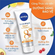 Nivea Extra White Repair and Protect Body Serum SPF50 PA Brightening Body Lotion 180ml Vitamin C Skin Whitening Sun Protection Moisturizer for Smooth Radiant Skin